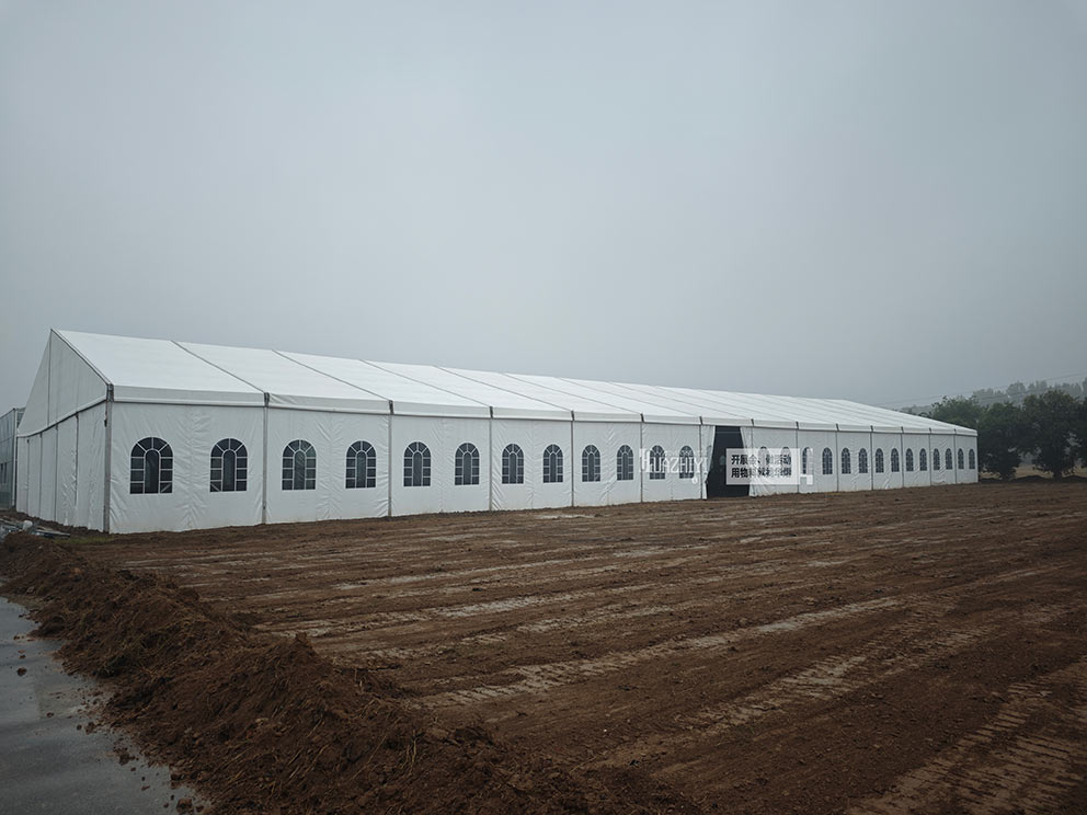 開封篷房租賃搭建大跨度展覽篷房現場
